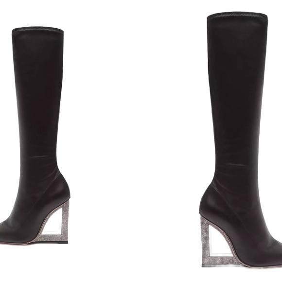 NEW SCHUTZ filipa pointed toe wedge boots in black - Picture 4 of 5
